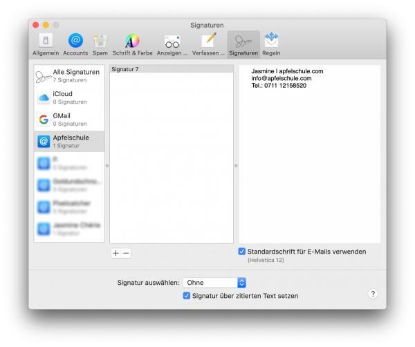 Signatur in Apple Mail | Einrichten und Formtieren