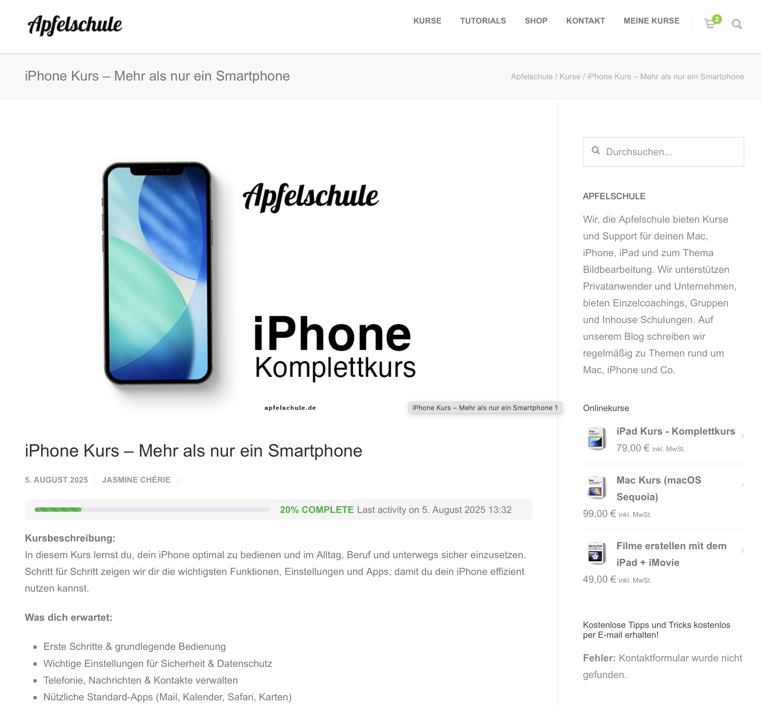 Willkommen im Onlinekurs 3