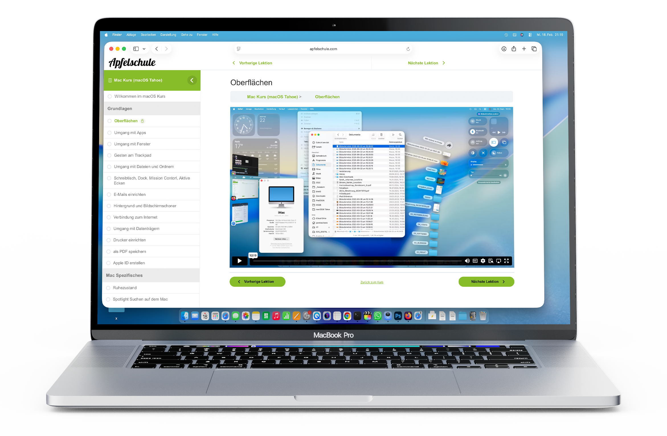 Apfelschule Lernplattform &ndash; Mac Kurs Grundlagen