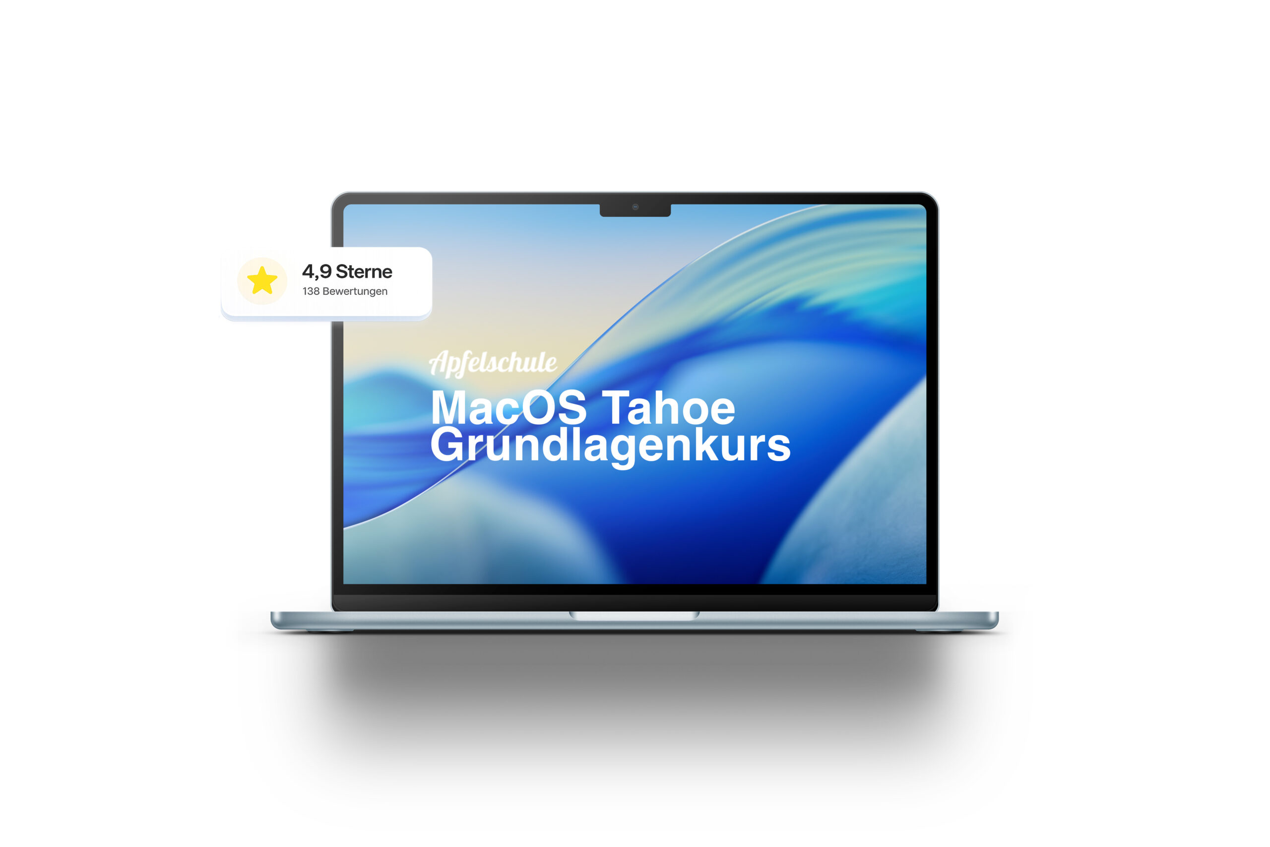 MacBook mit macOS Tahoe Grundlagenkurs – Apfelschule, Bewertung 4,9 Sterne, 138 Bewertungen